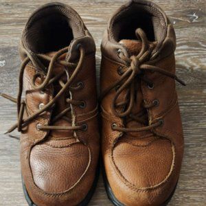 Dunham Men's 8006BR Mid Cut Waterproof Boot SHOE LEATHER Brown size 10 NO Insole